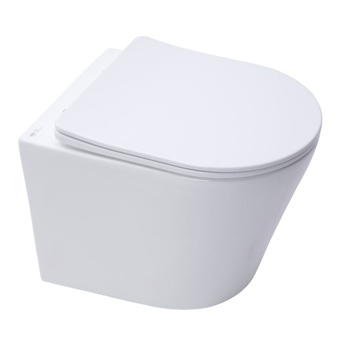 Vitra Pack WC Bâti-support V-Fix Core + WC SAT Infinitio sans bride + Plaque Blanc brillant 2