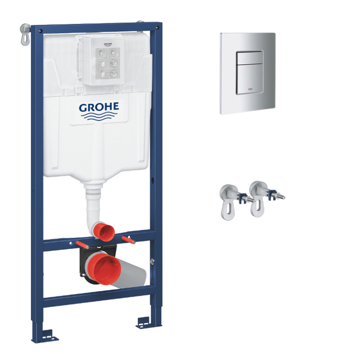 Grohe Pack WC Bâti-support RAPID SL + WC sans bride Ideal Standard Tonic II, Finition IdealPlus + Plaque chrome (RapidSL-TonicII-1) 1