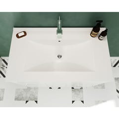 MADRID Meuble salle de bain sur pieds simple vasque Blanc largeur 60 cm 2