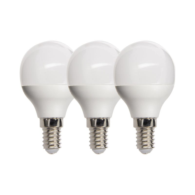 Xanlite - Lot de 3 Ampoules SMD LED P45 Opaques, culot E14, 470 lumens, conso. 4,9W éq. 60W, Blanc chaud - PACK21EV470PIW 0