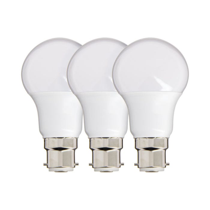 Xanlite - Lot de 3 Ampoules SMD LED A60 Opaques, culot B22, 806 lumens, conso. 8,8W éq. 60W, Blanc chaud - PACK21EB806GIW 0