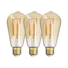 Xanlite - Lot de 3 Ampoules à filament LED ST64, culot E27, 340 lumens, conso. 4W éq. 32W, Blanc chaud - PACK21RFDE400STA 0