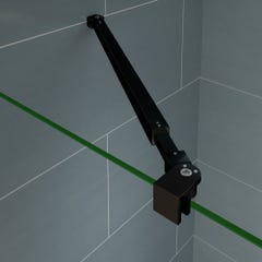 GRAND VERRE Paroi de douche 140x200 avec barre de stabilisation réglable et profilé mural noir mat 3