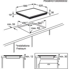 Electrolux EHF6547FXK table de cuisson Noir Intégré (placement) 4 zone(s) 1