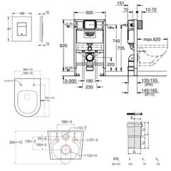 Grohe Pack WC Bâti-support Rapid SL + WC sans bride SAT Brevis + Plaque Noir mat (RapidSL082-Brevis-KF0) 4
