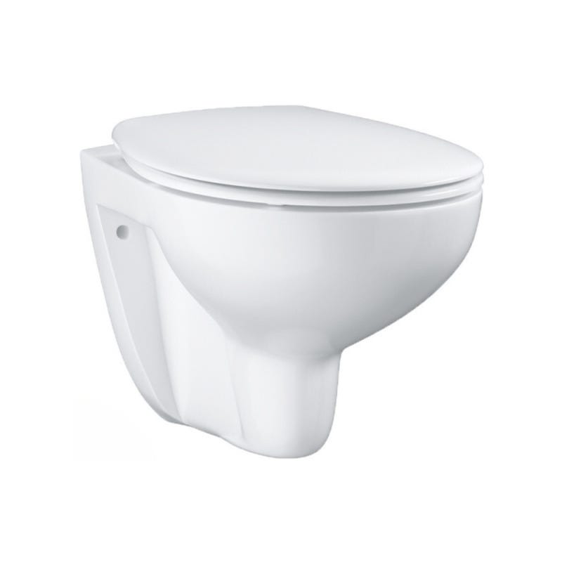 Grohe Pack WC Bâti-support Rapid SL + Cuvette Bau sans bride + Abattant SoftClose + Plaque Chrome (RapidSL082-Bau-1) 1