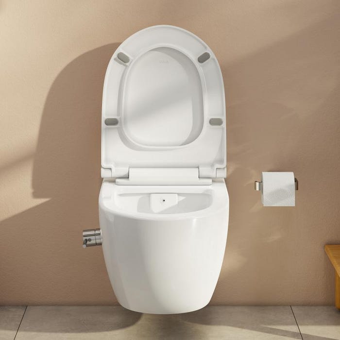 Grohe Pack WC Bâti-support + WC sans bride SAT avec bidet thermostatique + Abattant SoftClose + Plaque Chrome (RapidSL082-SATClean-1) 2