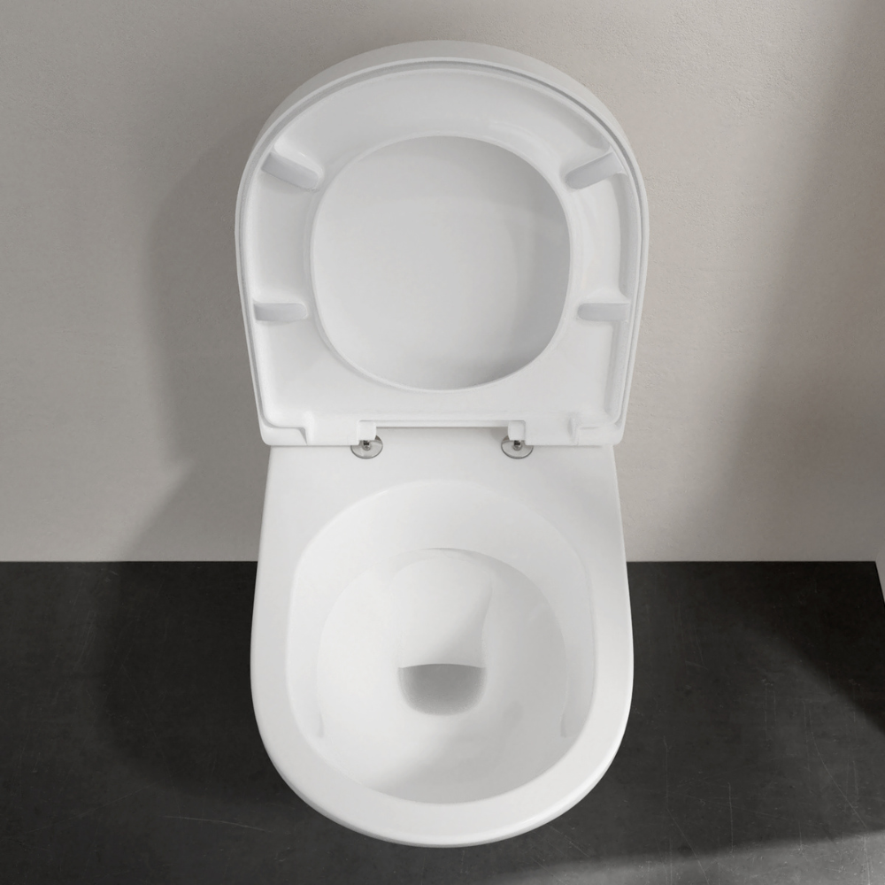 Pack WC sans bride VILLEROY ET BOCH O novo avec abattant + bâti-support sol et mur Viconnect PRO + plaque Chromé 7