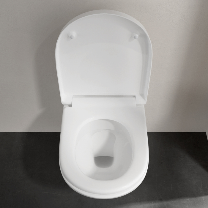 Pack WC sans bride VILLEROY ET BOCH O novo avec abattant + bâti-support sol et mur Viconnect PRO + plaque Chromé mat 6