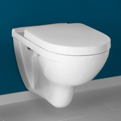 Pack WC sans bride VILLEROY ET BOCH O novo avec abattant + bâti Viconnect PRO + plaque blanche 3