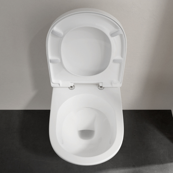 Pack WC sans bride VILLEROY ET BOCH O novo avec abattant + bâti Viconnect PRO + plaque blanche 7