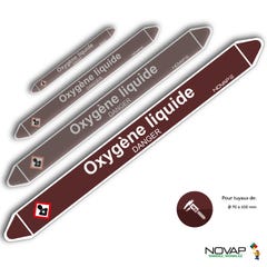 Planche de 2 marqueurs de tuyauterie pour Ø 70 à 100 mm - Oxygène liquide - 4701905 0