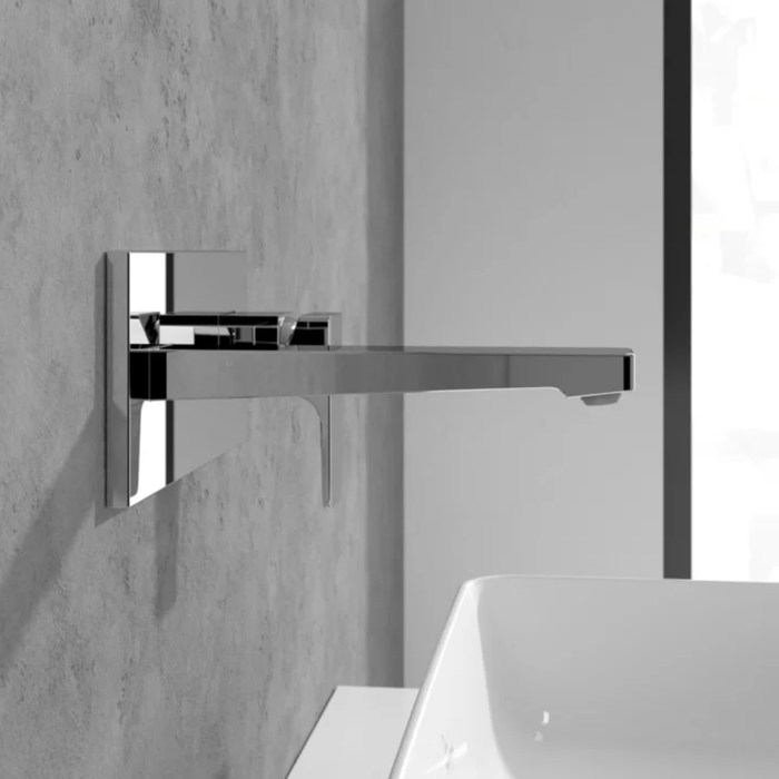 Mitigeur lavabo mural VILLEROY ET BOCH Architectura Square avec vidage Push Open Chrome + corps encastré 3