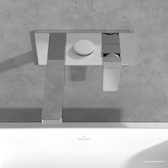 Mitigeur lavabo mural VILLEROY ET BOCH Architectura Square avec vidage Push Open Chrome + corps encastré 4