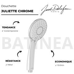 Pommeau de douche JACOB DELAFON Juliette chrome + flexible 2
