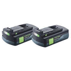 Batterie Festool 2x BP 18 Li 3,0 C batterie 18 V 3,0 Ah / 3000 mAh Li-Ion ( 2x 577658 ) avec indicateur de charge 0