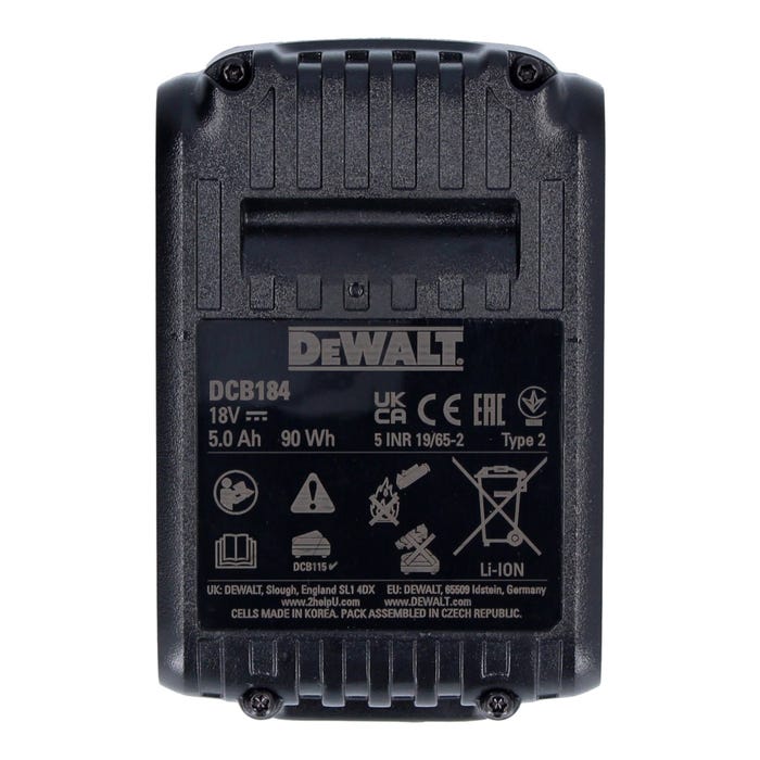 DeWalt DCB 184 P4 Pack de batteries 18 V 5,0 Ah / 5000 mAh 4 pcs. Batterie XR Li-Ion - avec indicateur de charge 2