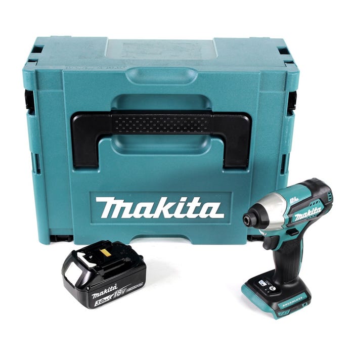 Makita DTD 155 RF1 Perceuse visseuse à percussion sans fil et sans balai 18 V Li-Ion + 1x Batterie BL1830 3,0 Ah + Coffret - 0