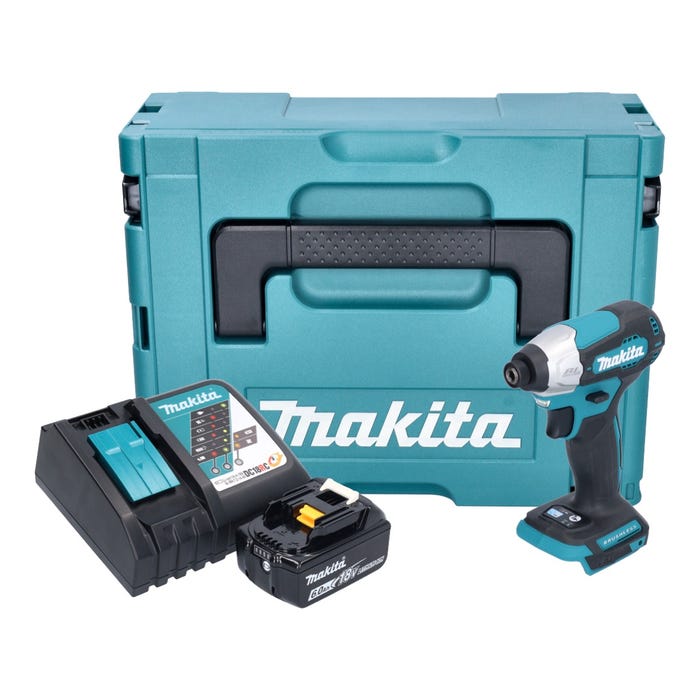 Makita DTD 157 RG1J Clé à choc sans fil 18 V 140 Nm 1/4'' Brushless + 1x batterie 6,0 Ah + chargeur + Makpac 0