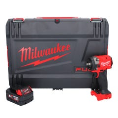 Milwaukee M18 FIW2F38-401X Visseuse à choc compacte sans fil 339 Nm 3/8 " 18V Brushless + 1x Batterie 5,0 Ah + Coffret HD Box 0