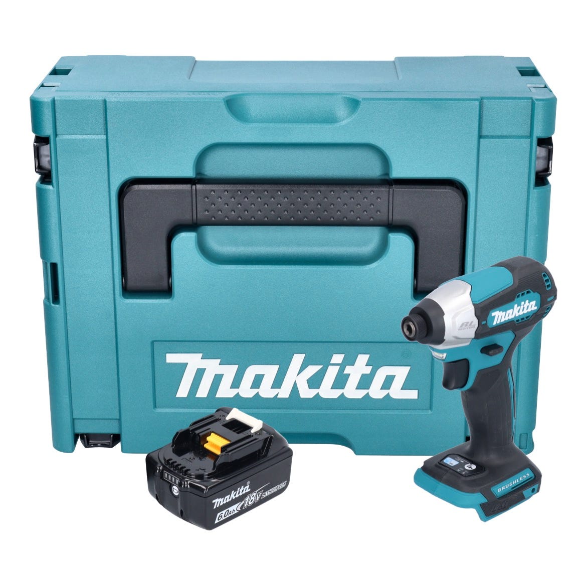 Makita DTD 157 G1J Clé à choc sans fil 18 V 140 Nm 1/4'' Brushless + 1x batterie 6,0 Ah + Makpac - sans chargeur 0
