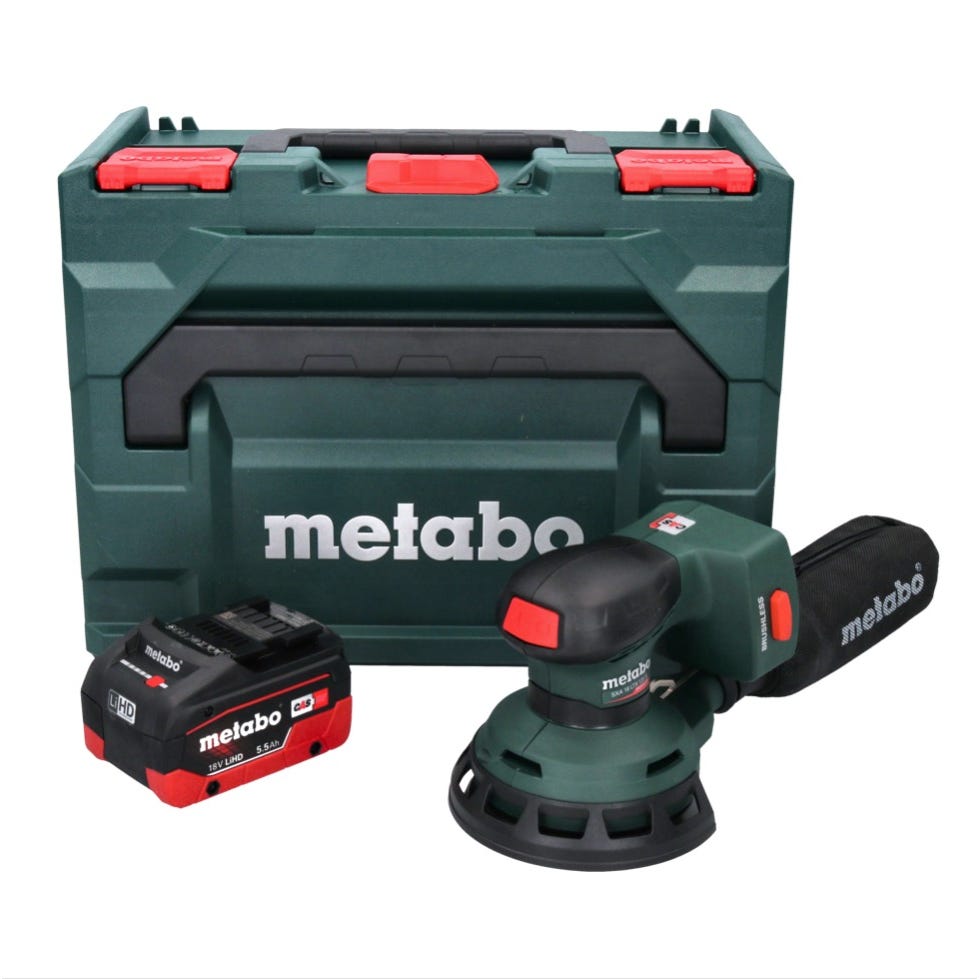 Metabo SXA 18 LTX 125 BL Ponceuse excentrique sans fil 18 V 125 mm Brushless + 1x batterie 5,5 Ah + metaBOX - sans chargeur 0