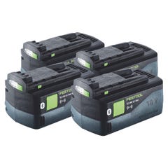 Festool Kit batterie 4x BP 18 Li 5,0 ASI Batterie 18 V 5,0 Ah / 5000 mAh Li-Ion ( 4x 577660 ) Bluetooth avec indicateur de 3
