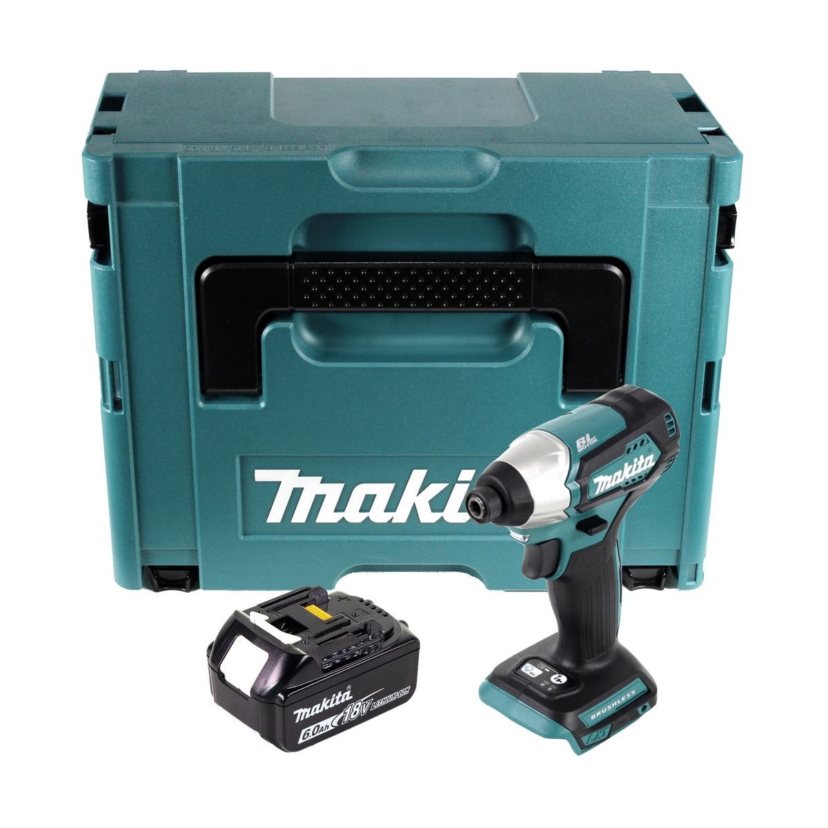 Makita DTD 155 G1J Clé à choc sans fil 18 V 140 Nm 1/4'' Brushless + 1x batterie 6,0 Ah + Makpac - sans chargeur 0