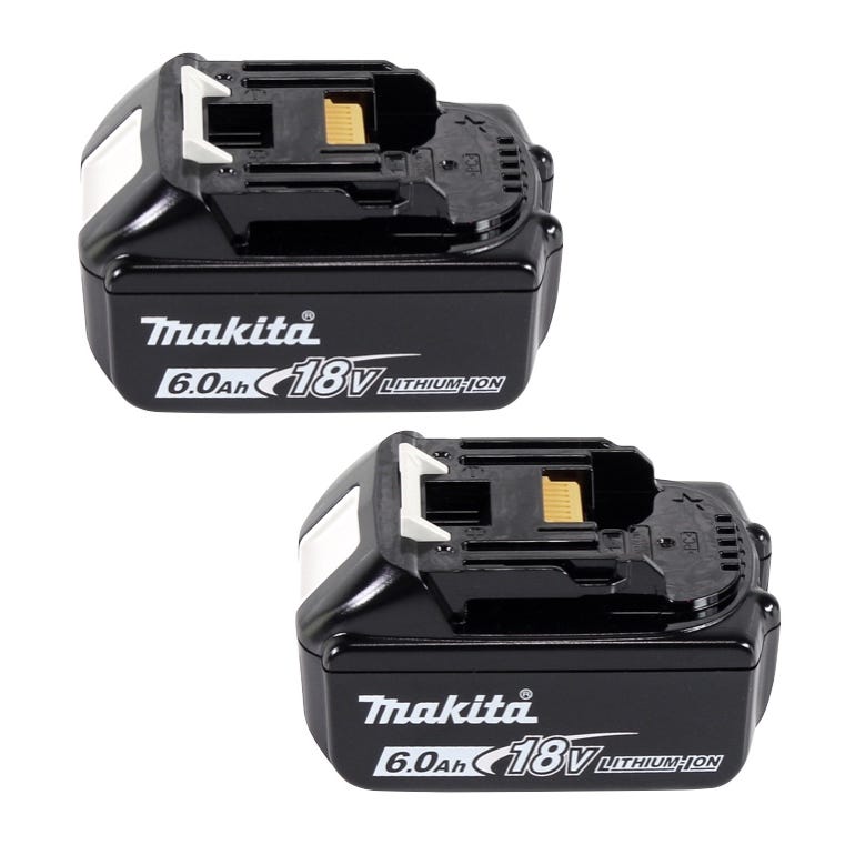 Makita Power Source Kit 18 V : 2x BL 1860 B Batteries 6,0 Ah + DC 18 SH Chargeur double + Makpac (197422-4) (199687-4) 3