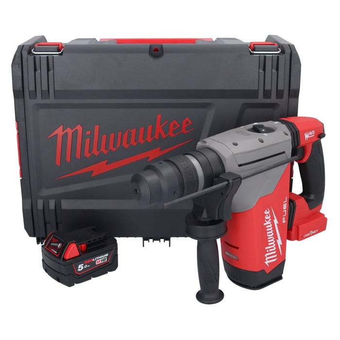 Milwaukee M18 ONEFHPX-501X Perfo-burineur sans fil 5,0 J 18V Brushless + 1x Battérie 5,0 Ah + Coffret HD Box - sans chargeur 0
