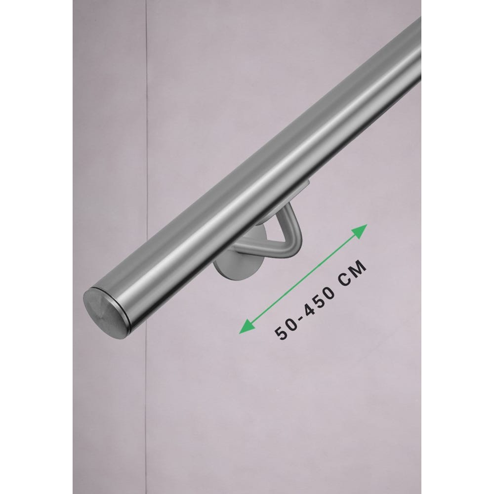 Rampe d'escalier HandyStairs en acier inoxydable - diamètre 42,4 mm - supports compris - 350 cm 4