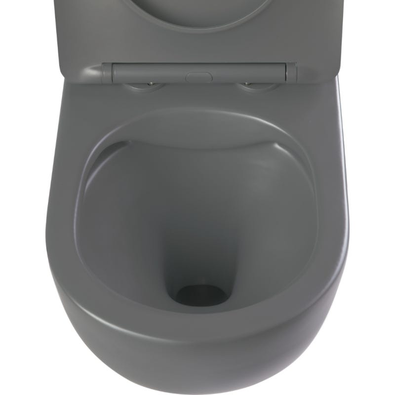 Cuvette WC suspendu gain de place 48 cm sans bride gris mat - Corolla 1