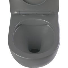 Cuvette WC suspendu gain de place 48 cm sans bride gris mat - Corolla 1
