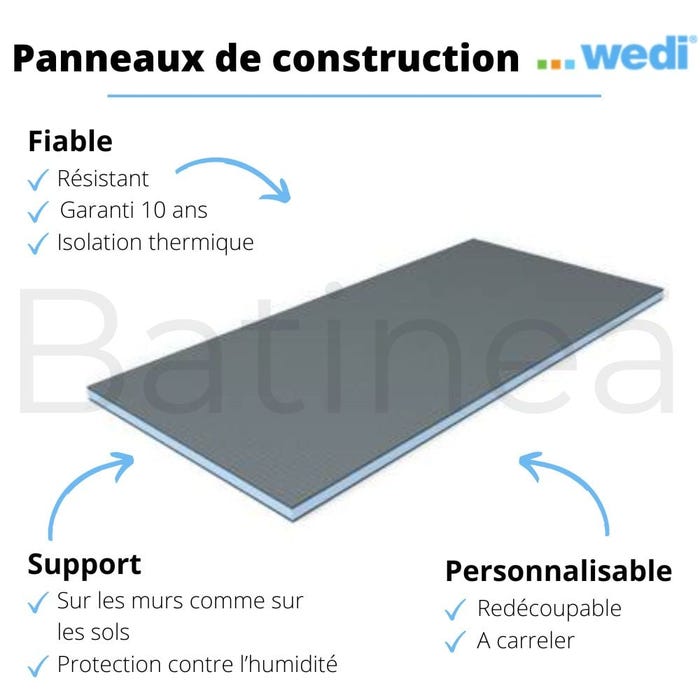 Panneaux de construction WEDI, XL | 250 x 120 x 1 cm 4