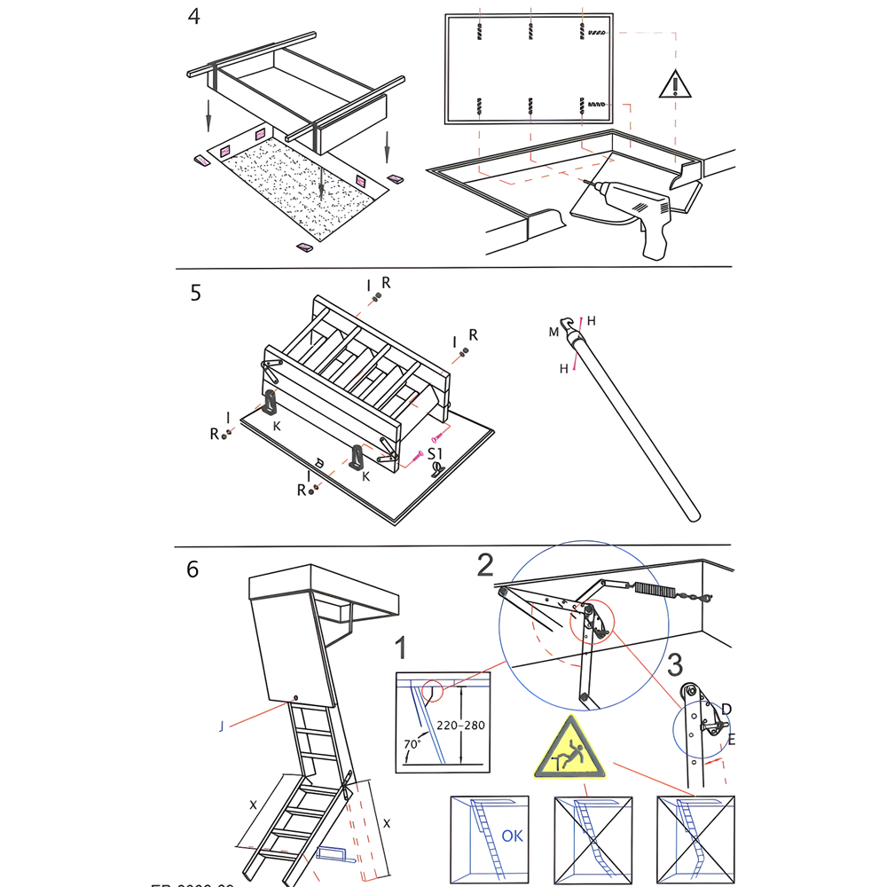 HandyStairs escalier escamotable Profi+ - Dimensions du caisson 140 x 70 cm - Hauteur 315 cm - Valeur U 1,26 W/m² 2
