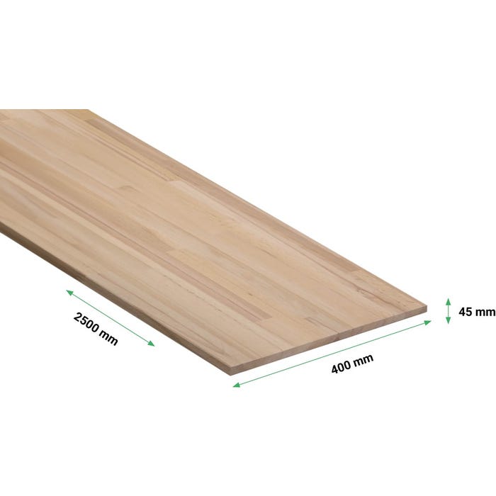 HandyStairs panneau en bois - panneau de meuble en bois de hêtre - qualité A/B - 45 mm - 400 mm x 2500 mm 0