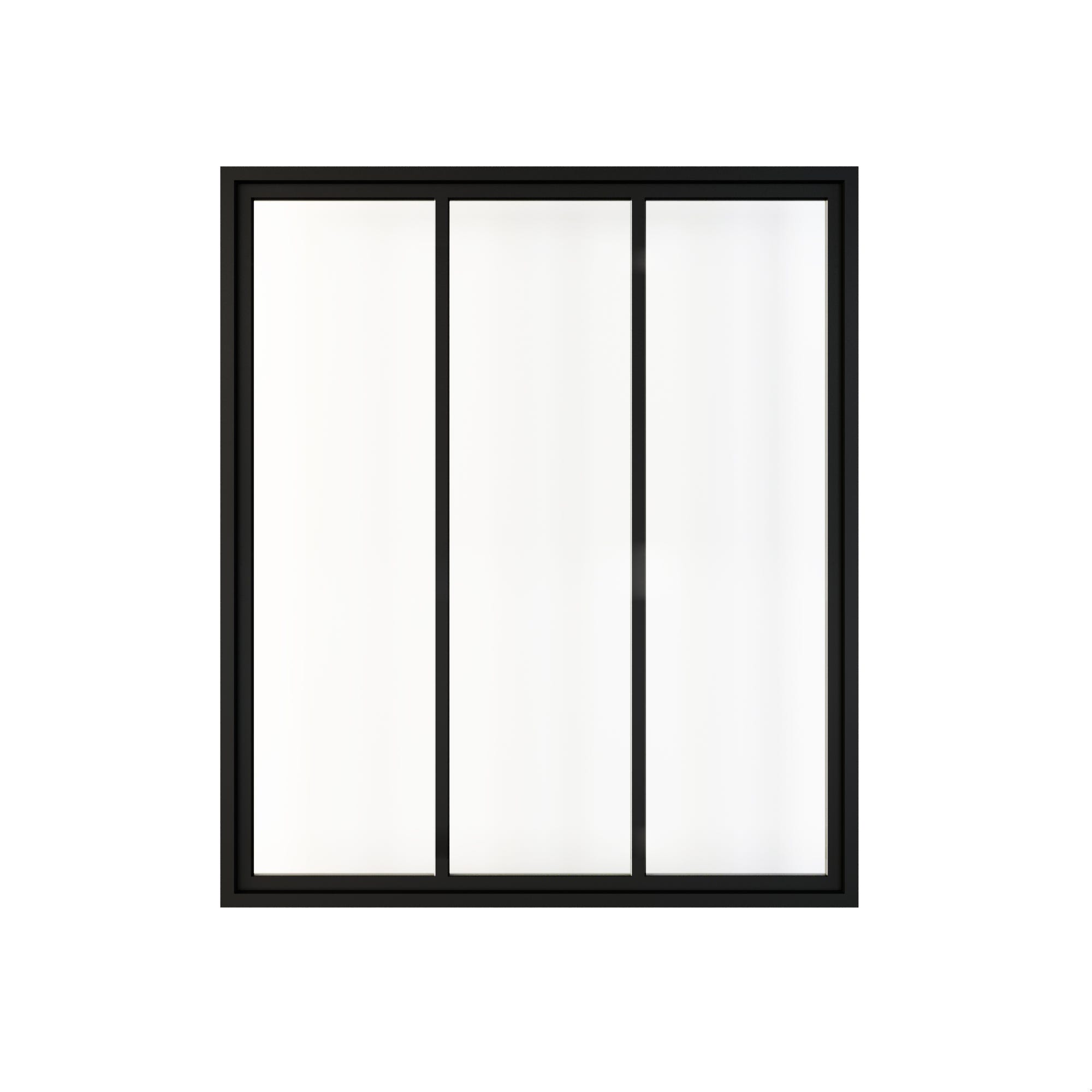 Schulte Verrière Atelier, fenêtre d’intérieur, H.108xl.93 cm, 3 vitrages, carreaux transparents, cadre et profilés noirs mats, prête à poser 1