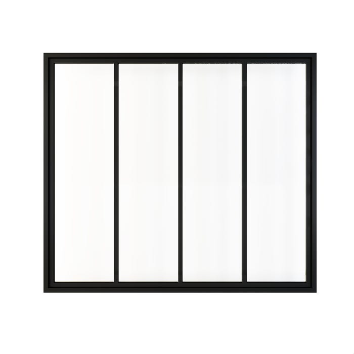 Schulte Verrière Atelier, fenêtre d’intérieur, H.108xl.123 cm, 4 vitrages, carreaux transparents, cadre et profilés noirs mats, prête à poser 1