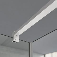 GRAND VERRE Barre de maintien 140cm en aluminium anodisé blanc mat pour verre 6-8mm 0