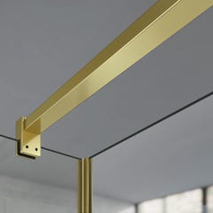 GRAND VERRE Barre de maintien 140cm en aluminium anodisé doré pour verre 6-8mm 1