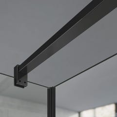 GRAND VERRE Barre de maintien 140cm en aluminium anodisé noir mat pour verre 6-8mm 0