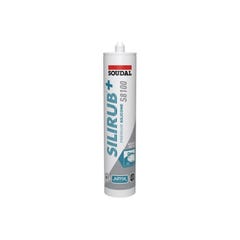 Silirub+ S8100 - Mastic silicone neutre sanitaire - Soudal - Cartouche de 300 ml RAL 7037 - Gris poussière 0
