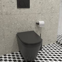 Vitra Integra WC sans bride + Abattant avec frein de chute en Duroplast, Noir mat (7041-083-6285) 2
