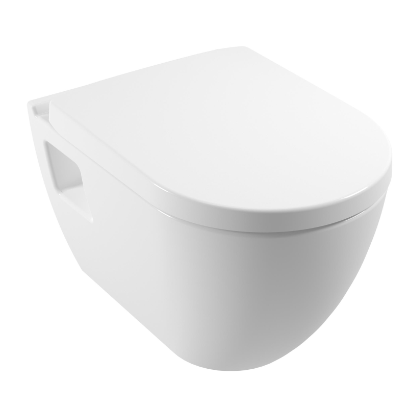 Grohe Pack WC Bâti-support RapidSL + WC sans bride Serel SM26 + Abattant softclose + Plaque Noir mat anti-empreintes 2