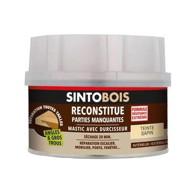 Mastic sans styrène SINTOBOIS sapin 550g + 30g - SINTO - 33781 0