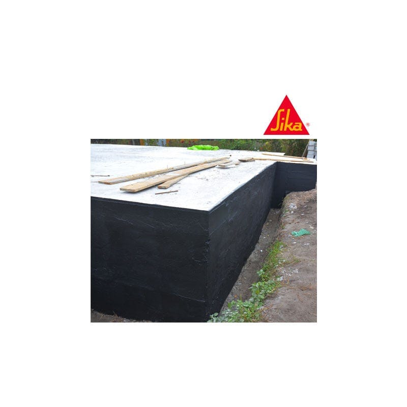 Collage d'isolant thermique et protection des fondations SIKA Igakol - Noir - 5kg 1