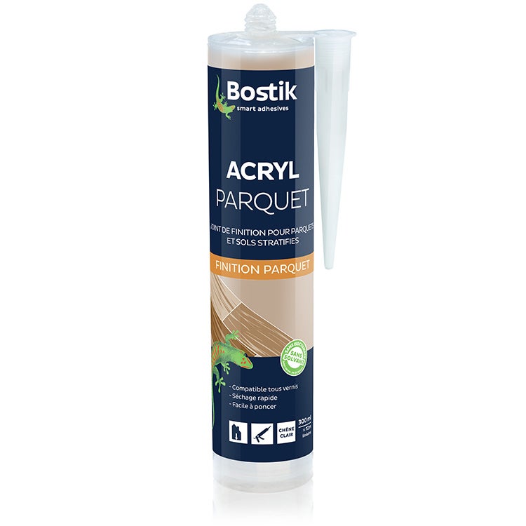 Joint acrylique parquet chêne clair Bostik