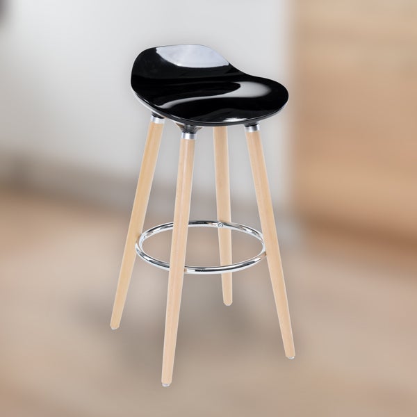 Tabouret scandinave lounge noir