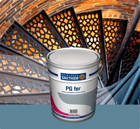 Peinture Gauthier antirouille monoproduit en phase solvant - Pot de peinture Gauthier PG fer