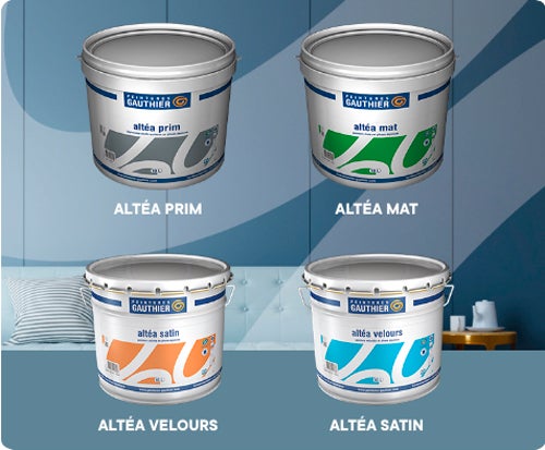 Peinture Gauthier Altéa - Pot de peinture Gauthier Altéa velours - Pot de peinture Gauthier Prim - Pot de peinture Gauthier Altéa Satin - Pot de peinture Gauthier Altéa Mat 